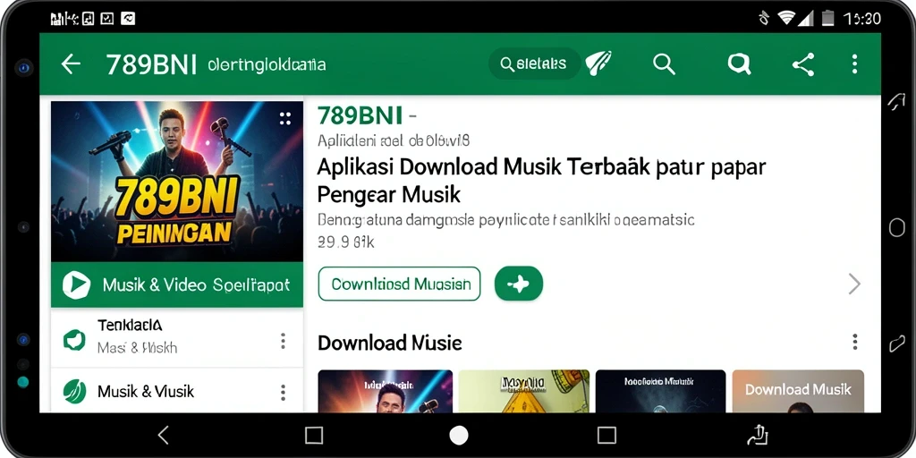 Antarmuka intuitif aplikasi 789BNI untuk Download Musik.
