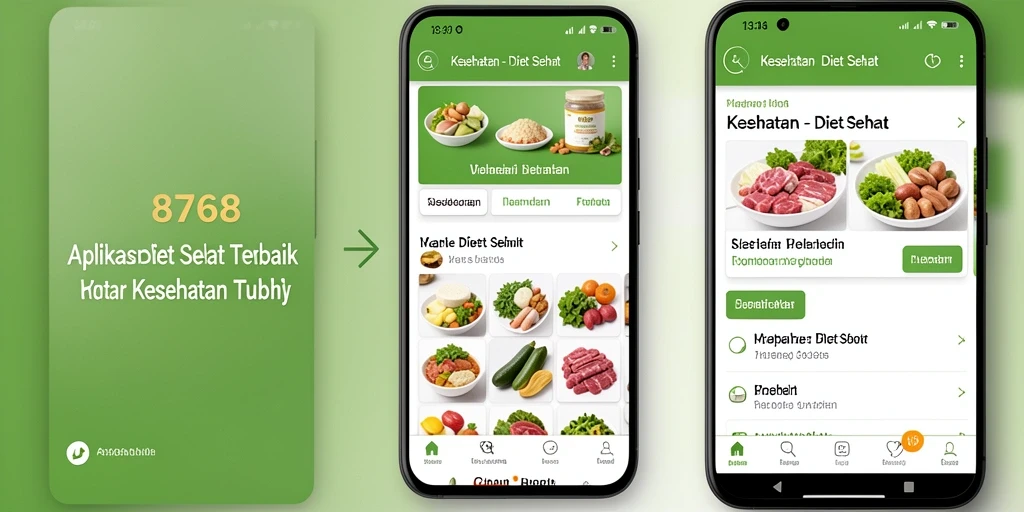 Tampilan antarmuka aplikasi Diet Sehat 8768 yang intuitif dan menarik.