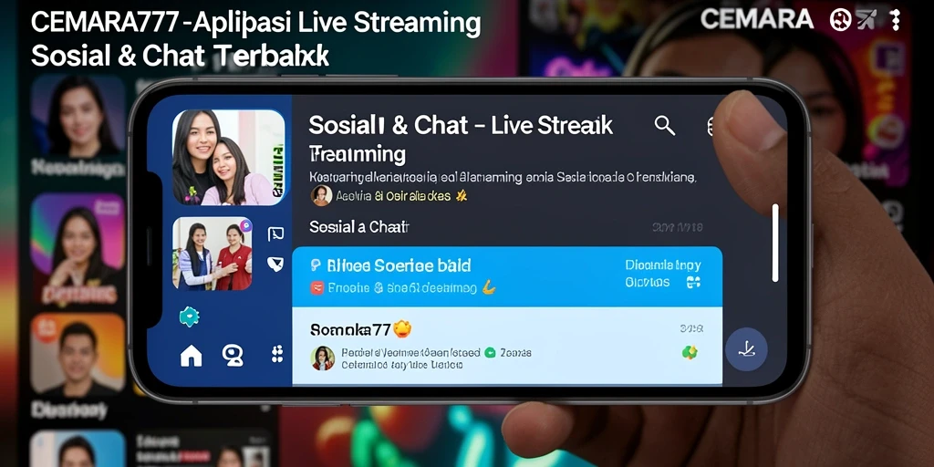 Antarmuka aplikasi CEMARA777 menampilkan fitur Live Streaming yang interaktif.