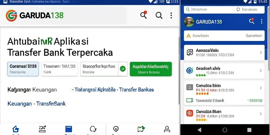 Antarmuka utama GARUDA138 dengan fungsi Transfer Bank yang sederhana dan efisien.