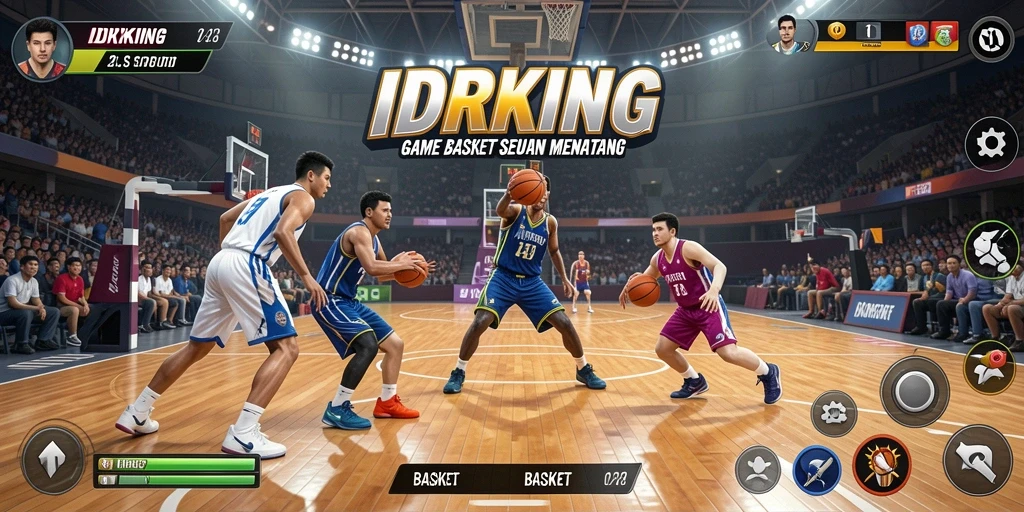 Tampilan antarmuka permainan Basket yang menarik dan intuitif.