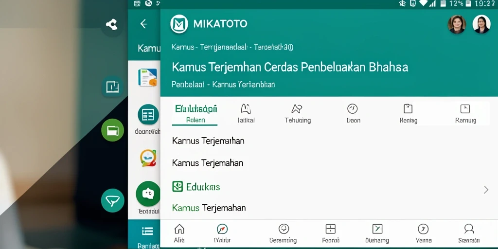 Antarmuka MIKATOTO yang intuitif dengan fitur terjemahan cerdas.