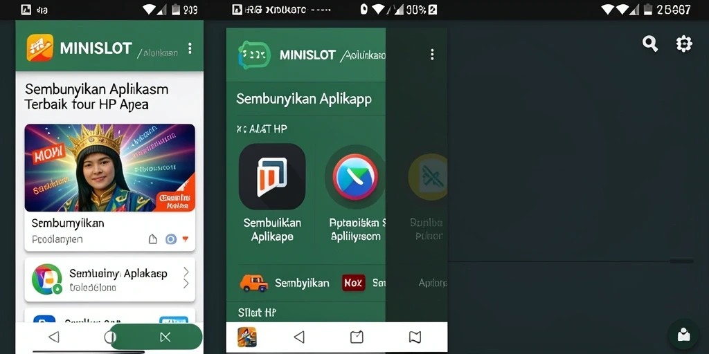 Antarmuka aplikasi MINISLOT yang sederhana dan mudah digunakan.