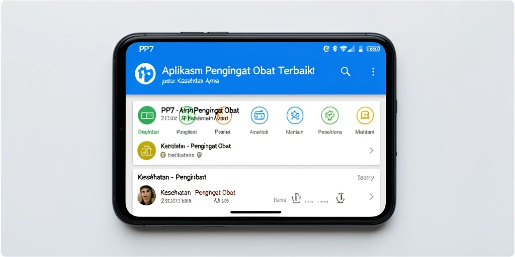 Screenshot antarmuka PP7 dengan fungsi Pengingat Obat yang jelas.