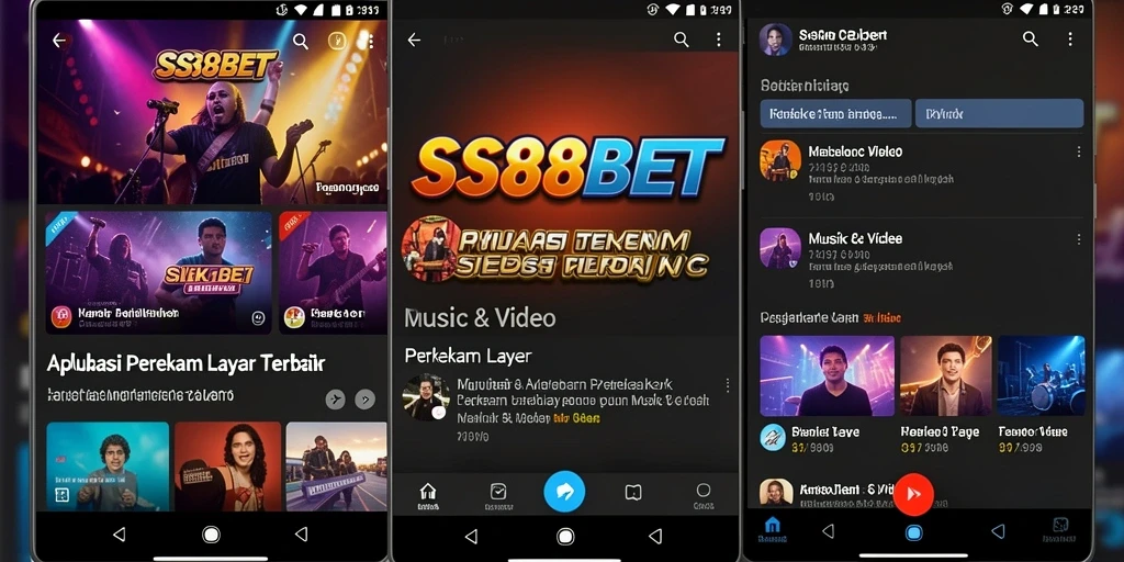 Screenshot antarmuka SS88BET menampilkan fitur Perekam Layar yang intuitif.