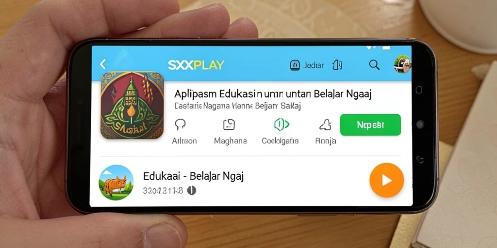 Tampilan antarmuka SXXPLAY yang ramah pengguna untuk belajar ngaji.