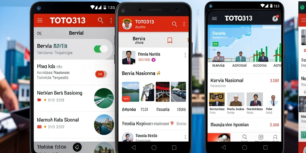 Tampilan antarmuka aplikasi TOTO313 yang modern dan informatif.